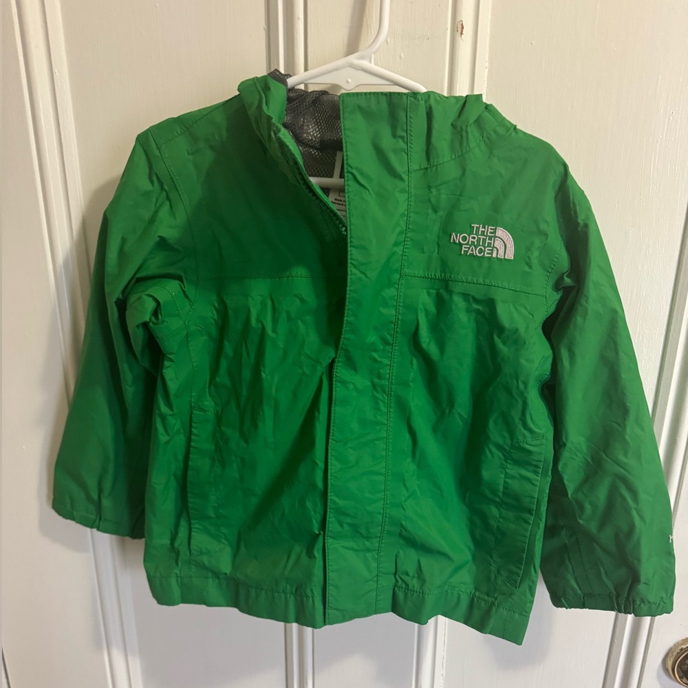 The North Face Kids Green Rain Jacket with Hood 3T